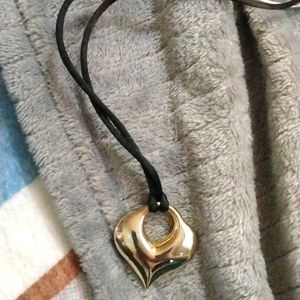 Solid gold heavy heart necklace